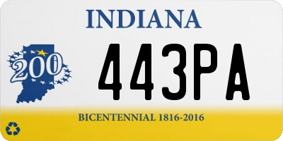 IN license plate 443PA