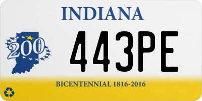 IN license plate 443PE