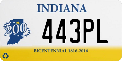 IN license plate 443PL