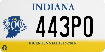 IN license plate 443PO