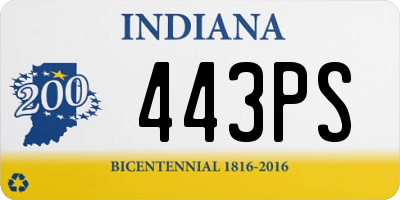 IN license plate 443PS