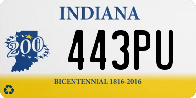 IN license plate 443PU