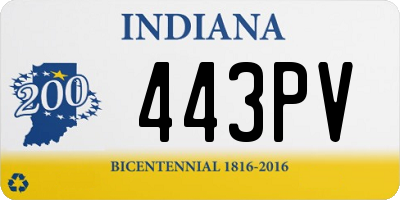 IN license plate 443PV