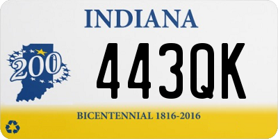 IN license plate 443QK