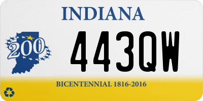 IN license plate 443QW