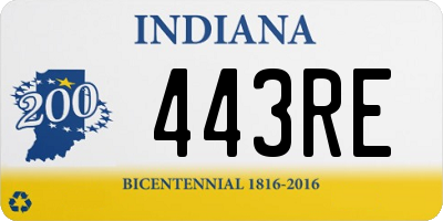 IN license plate 443RE