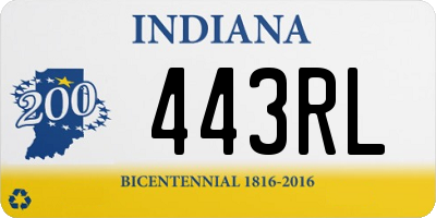 IN license plate 443RL