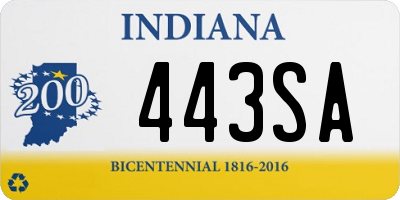 IN license plate 443SA