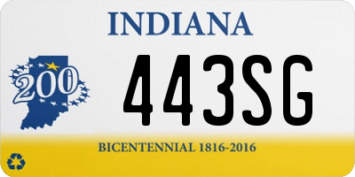 IN license plate 443SG