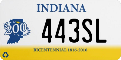 IN license plate 443SL