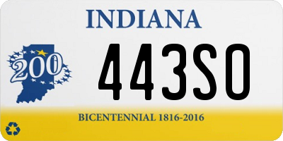 IN license plate 443SO