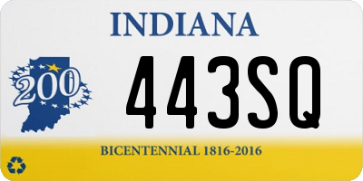 IN license plate 443SQ