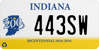 IN license plate 443SW