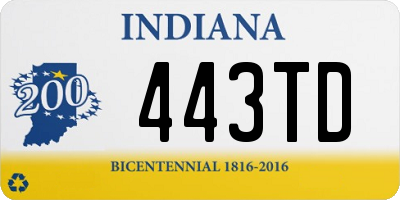 IN license plate 443TD