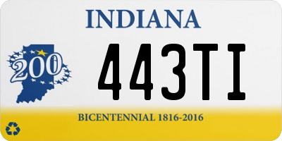 IN license plate 443TI