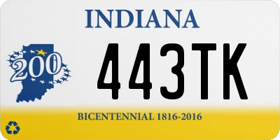 IN license plate 443TK