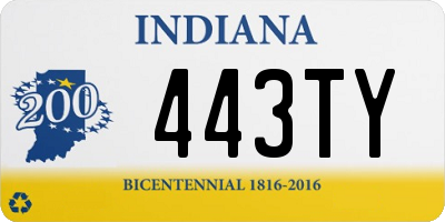 IN license plate 443TY