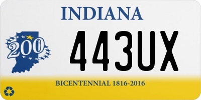 IN license plate 443UX