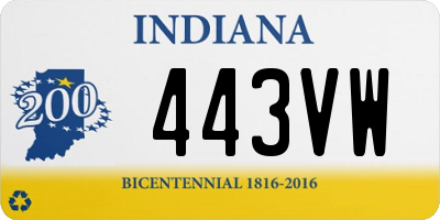 IN license plate 443VW