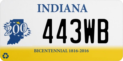 IN license plate 443WB