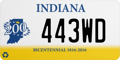 IN license plate 443WD