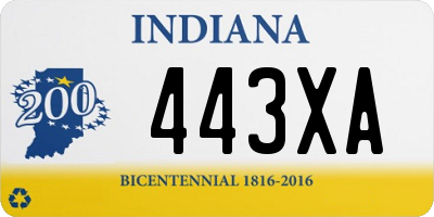 IN license plate 443XA