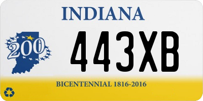 IN license plate 443XB