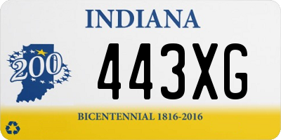 IN license plate 443XG