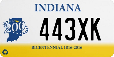 IN license plate 443XK