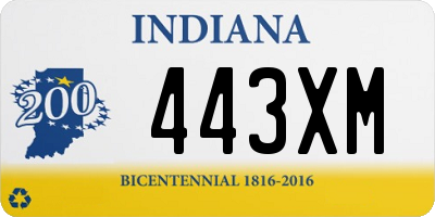 IN license plate 443XM