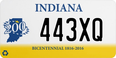 IN license plate 443XQ