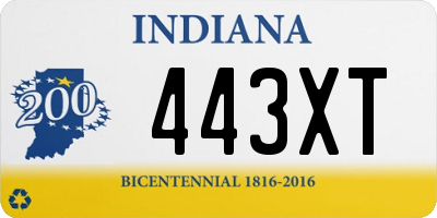 IN license plate 443XT