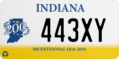 IN license plate 443XY