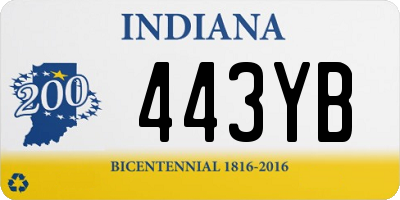 IN license plate 443YB