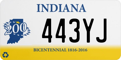 IN license plate 443YJ