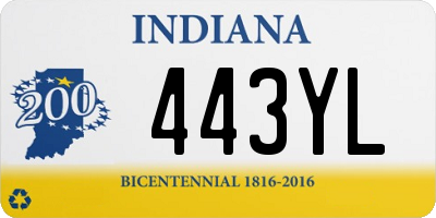 IN license plate 443YL