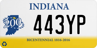 IN license plate 443YP