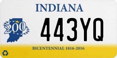 IN license plate 443YQ