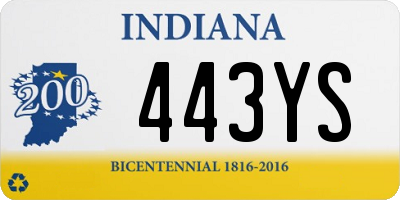 IN license plate 443YS