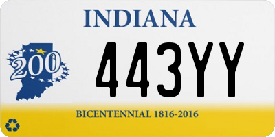 IN license plate 443YY