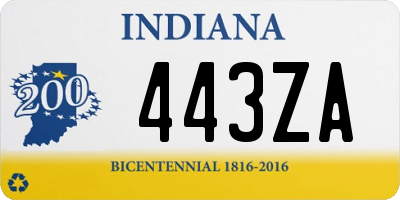 IN license plate 443ZA