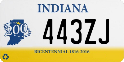 IN license plate 443ZJ