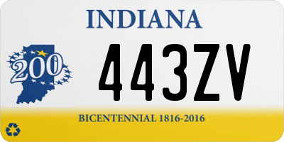 IN license plate 443ZV