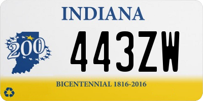 IN license plate 443ZW