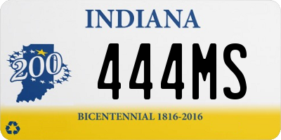 IN license plate 444MS