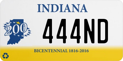 IN license plate 444ND