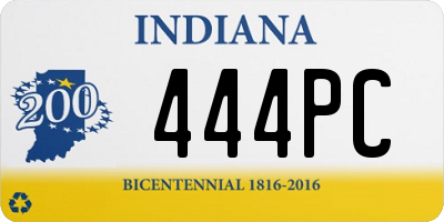 IN license plate 444PC