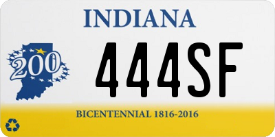 IN license plate 444SF