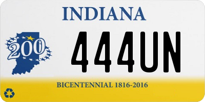 IN license plate 444UN