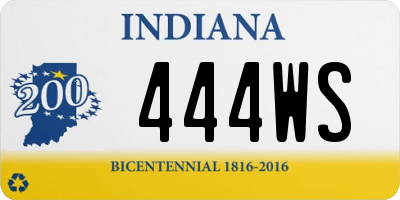 IN license plate 444WS